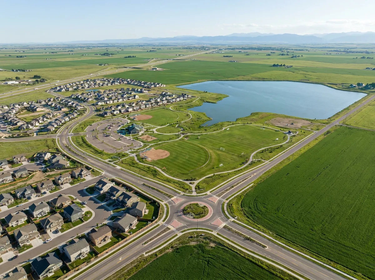 Illustration of new Mead neighborhoods meeting farmland